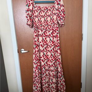 Betsey Johnson Berry Print Maxi Dress